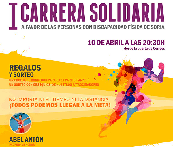 Antón apadrina la primera carrera solidaria a favor de la discapacidad física en Soria Antón apadrina la primera carrera solidaria a favor de la discapacidad física en Soria