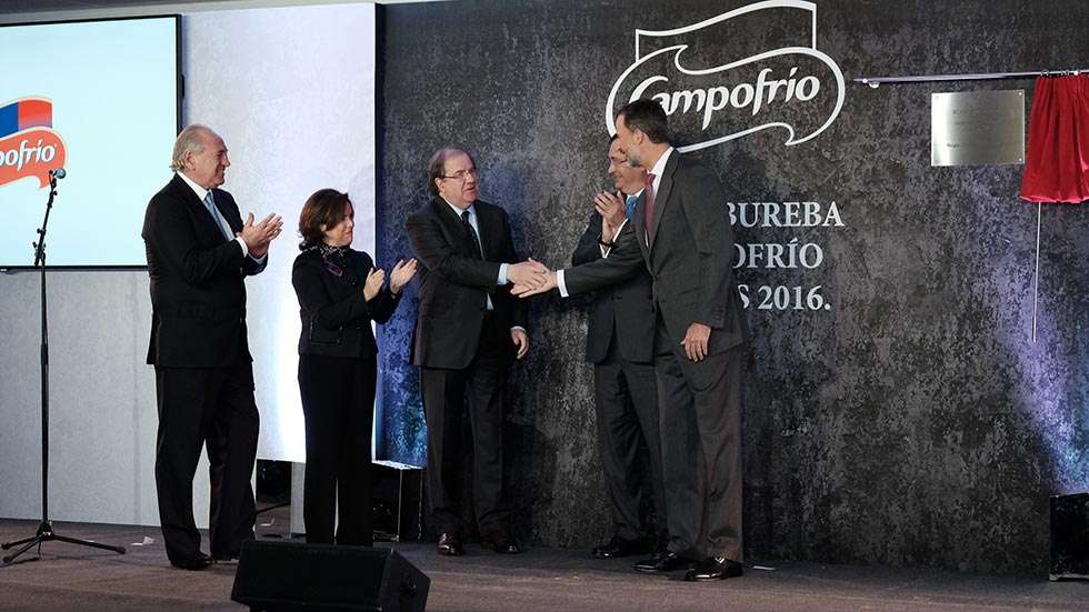 El Rey Felipe VI conoce la nueva fábrica de Campofrío en Burgos El Rey Felipe VI conoce la nueva fábrica de Campofrío en Burgos