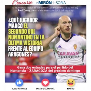 Gana dos entradas para ver el Numancia-ZARAGOZA Gana dos entradas para ver el Numancia-ZARAGOZA