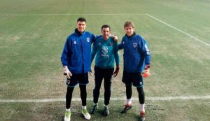 Munir y Aitor Fernández, en el clinic para porteros Munir y Aitor Fernández, en el clinic para porteros