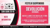 Devolución de entradas de la corrida de rejones Devolución de entradas de la corrida de rejones