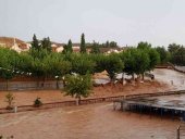 Santa María de Huerta, inundada por el desbordamiento del Jalón Santa María de Huerta, inundada por el desbordamiento del Jalón