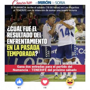 Gana dos entradas para ver el Numancia-Tenerife Gana dos entradas para ver el Numancia-Tenerife
