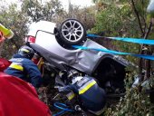 Dos heridos tras volcar un coche en Ólvega Dos heridos tras volcar un coche en Ólvega