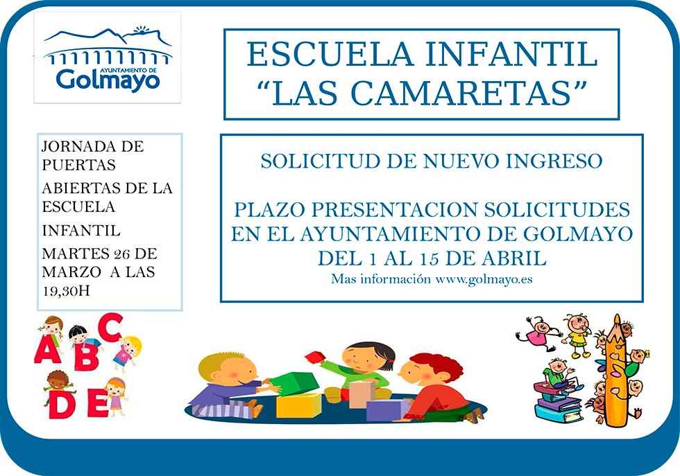 Plazo de inscripción en la escuela infantil de Las Camaretas Plazo de inscripción en la escuela infantil de Las Camaretas
