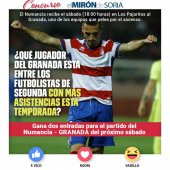 Gana dos entradas para ver el Numancia-Granada Gana dos entradas para ver el Numancia-Granada