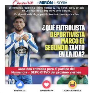 Gana dos entradas para ver el Numancia-Deportivo Gana dos entradas para ver el Numancia-Deportivo