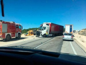 Herido en un accidente en N-122, en Langa de Duero Herido en un accidente en N-122, en Langa de Duero
