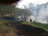 Pequeño incendio en el paseo de San Saturio Pequeño incendio en el paseo de San Saturio