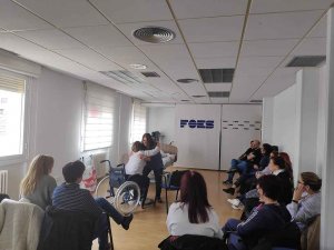 Ocho alumnos del curso "Atención sociosanitaria a dependientes", con contrato Ocho alumnos del curso "Atención sociosanitaria a dependientes", con contrato