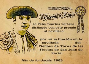 La Peña Taurina Soriana homenajea a sus tres socios fundadores La Peña Taurina Soriana homenajea a sus tres socios fundadores