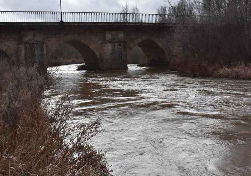 El río Tera, en Garray, pendiente de posibles nuevas crecidas