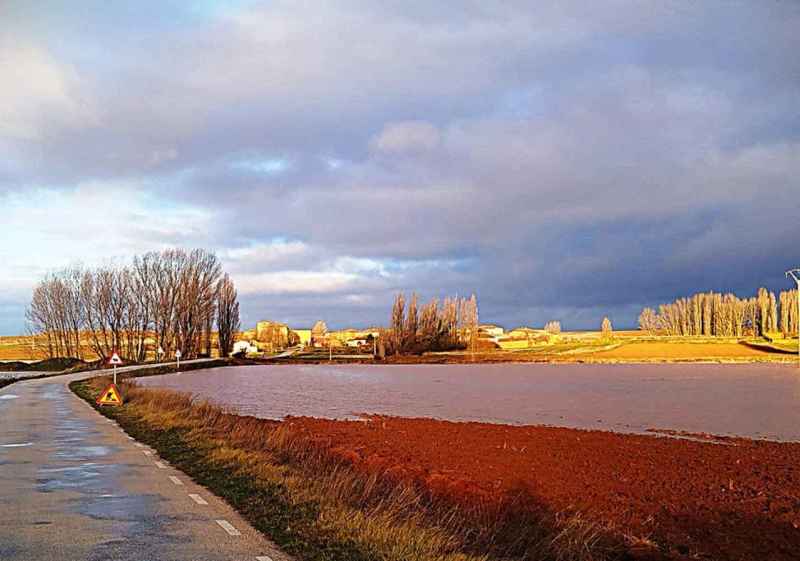 El río Rituerto se desborda en el campo de Gómara, en Paredesroyas